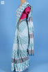 Mulmul Cotton Saree With Fall In Floral Block Print